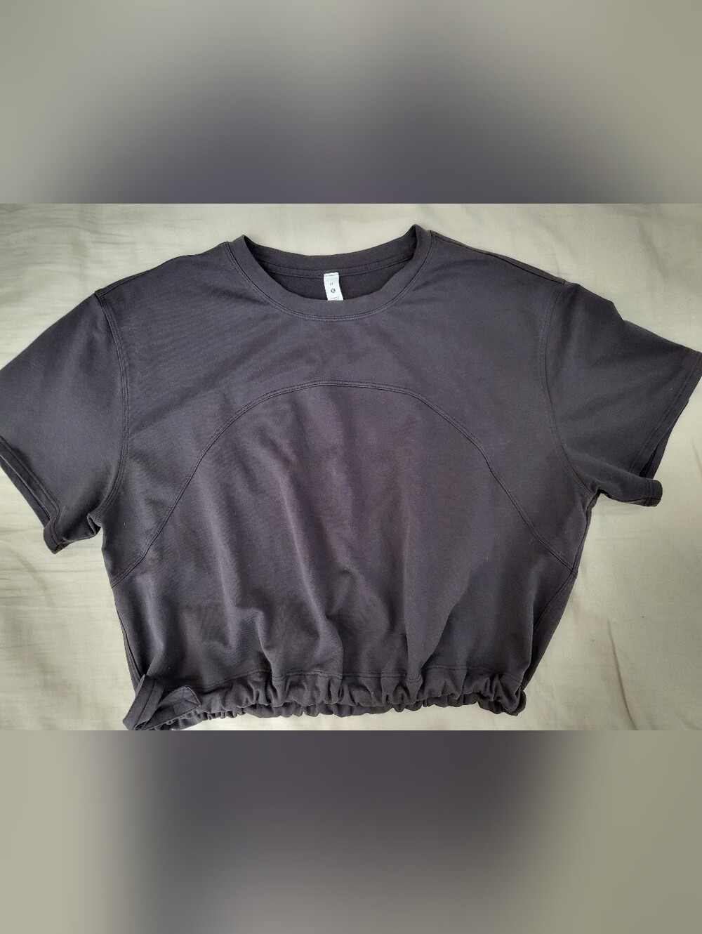 lululemon athletica Charcoal Cropped Drawstring Tee